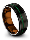 Black Metal Promise Rings Tungsten Promise Bands for Couples Unique Black Band - Charming Jewelers