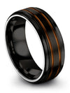 Black Band Wedding Rings Men Wedding Band Tungsten 8mm Simple Black Rings Set - Charming Jewelers