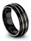 Matching Promise Band for Couples Tungsten Black Tungsten Ring 8mm Simple Bands - Charming Jewelers