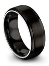 Woman Wedding Ring Engravable Tungsten Ring for Men Matching Black Bands Unique - Charming Jewelers