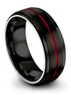 Tungsten Carbide Anniversary Band Tungsten Carbide Black Couples Matching Ring - Charming Jewelers