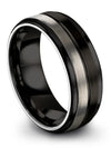 Womans Tungsten Promise Ring Black Line 8mm Tungsten Carbide Bands for Womans - Charming Jewelers