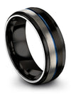 Black Wedding Bands Ring for Womans Tungsten Groove Band Promise Bands Rings - Charming Jewelers