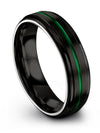 6mm Green Line Woman&#39;s Black Tungsten Band Engraved Ring Christmas Present Sets - Charming Jewelers