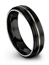 6mm Black Wedding Band Black Tungsten Engagement Ring for Woman Guys Bands - Charming Jewelers