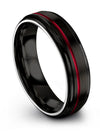 Wedding Black Bands Set Tungsten Black Band I Love You Bands for Male Offset - Charming Jewelers
