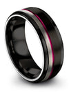 Black and Gunmetal Male Promise Band Tungsten Ring Matte Wife and Husband - Charming Jewelers