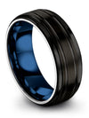 Guy Wedding Band Simple Tungsten Bands Matching Rings Set Couples Gift for Wife - Charming Jewelers