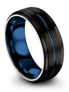 Wedding Band Him and Wife Black Tungsten Rings for Female
