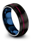 Engagement Men&#39;s and Wedding Rings Men Black Tungsten Carbide Wedding Band Pure - Charming Jewelers
