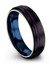 Matching Wedding Band for Boyfriend and Husband Black Purple Tungsten Black - Charming Jewelers