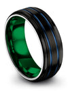 Fiance and Wife Wedding Band Black Tungsten 8mm Tungsten Wedding Ring Black - Charming Jewelers