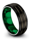 Husband Wedding Ring Tungsten Engagement Band Husband and His Black Plated Ring - Charming Jewelers