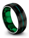 Ladies Black Tungsten Carbide Wedding Rings Black Groove Rings Men 8mm 80th - - Charming Jewelers