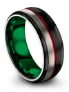 Wedding Anniversary Ring Black Tungsten Carbide Band 8mm 80 Year Jewelry Set - Charming Jewelers