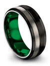 Ladies Black Tungsten Carbide Wedding Rings Black Groove Rings Men 8mm 80th - - Charming Jewelers