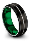 Wedding Bands for Men Black Set Tungsten Carbide Black Grey Band Cute - Charming Jewelers