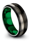 Black Gunmetal Wedding Tungsten Bands Fiance and His Brushed Black Bands - Charming Jewelers