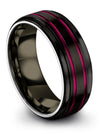 Plain Black Promise Rings for Men Tungsten Wedding Bands Rings 8mm for Men&#39;s - Charming Jewelers