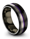 Black Wedding Ring Sets Her and Him Polished Tungsten Ring Matching Promise - Charming Jewelers