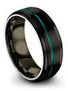 Woman 8mm Black Wedding Rings Tungsten Ring Black Teal Aunt Set Valentines Day - Charming Jewelers