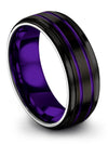 Black Promise Ring Set Him and Her Tungsten Ring Engraved Simple Cashier Bands - Charming Jewelers