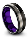 Black Wide Womans Anniversary Band Black Rings Tungsten Promise Ring for Her - Charming Jewelers