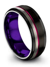 Male Black Wedding Bands Tungsten Rings Her and Boyfriend Black Ring Bands - Charming Jewelers