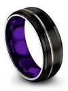 Black Grey Wedding Band for Guys Tungsten Engagement Rings for Couple Black - Charming Jewelers