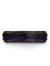 Black Purple Wedding Sets Tungsten Engagement Guys Rings for Mens Ring Couples - Charming Jewelers