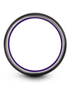Ring Couple Anniversary Band Tungsten Carbide Wedding Ring Set 6mm Purple Line - Charming Jewelers