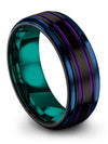 Black Wedding Bands Set for Husband and Him Tungsten Matte Band for Men Promise - Charming Jewelers