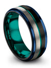 Guys Wedding Ring Sets Tungsten Black Wedding Rings Valentines Day and Wife Two - Charming Jewelers