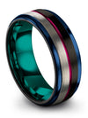 Black Anniversary Band Set for His and Her Tungsten Band Ring for Mens Black - Charming Jewelers