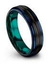 Wedding Ring Black Tungsten Male Wedding Band Black Coupled Band Fiance and Him - Charming Jewelers
