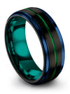Black Rings for Man Promise Ring Man Wedding Tungsten Bands Wife and Wife - Charming Jewelers