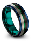 Black and Green Wedding Rings Men&#39;s Tungsten Female Wedding Ring Couples - Charming Jewelers