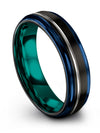 Wedding Band Set Tungsten Band for Mens 6mm Brushed Matching Couples Band Man - Charming Jewelers