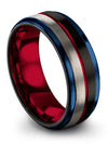 Ladies Wedding Ring Black Red Tungsten Bands Him and Wife