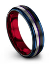Lady Anniversary Band Black and Purple Tungsten Band for Man 6mm Black - Charming Jewelers