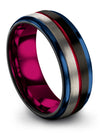 Wedding Rings Set Unique Tungsten Rings Black Rings Womans Men Promise Band 4th - Charming Jewelers