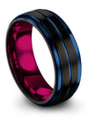 Men Promise Ring Tungsten Black Tungsten Ring for Male 8mm Brushed 8mm Rings - Charming Jewelers