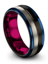 Simple Wedding Band for Guys Tungsten Matching Ring Simple Black Jewelry - Charming Jewelers