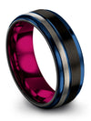 Black Plated Wedding Ring Tungsten Satin Ring for Men&#39;s Couples Band Sets - Charming Jewelers