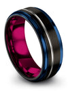 Solid Black Wedding Band Female Tungsten Engagement Female Rings for Ladies - Charming Jewelers