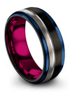 Unique Guys Promise Band Men Wedding Tungsten Ring Male Unique Bands Black - Charming Jewelers
