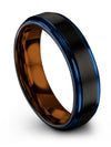 Tungsten Mens Promise Band Tungsten and Black Wedding Bands for Man Matching - Charming Jewelers