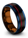 Wedding Rings for Her Black Tungsten Bands Brushed Black Band Rings 8mm - Charming Jewelers