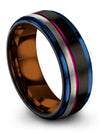Tungsten Black Gunmetal Promise Rings Male Bands Tungsten Black Her Graduates - Charming Jewelers