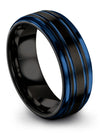 Black Wedding Band Rings Common Tungsten Rings Set of Band for Male Best Gift - Charming Jewelers